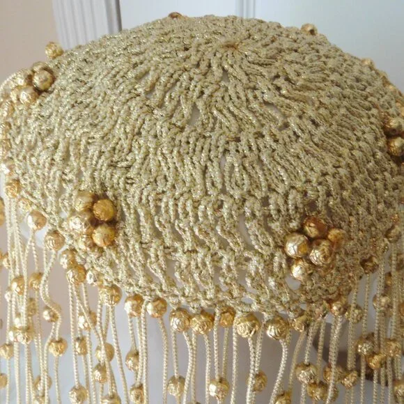 Luxurious Gold Beaded cleopatra head dress.